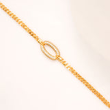Oval Radiance with Chain Golden Bracelet