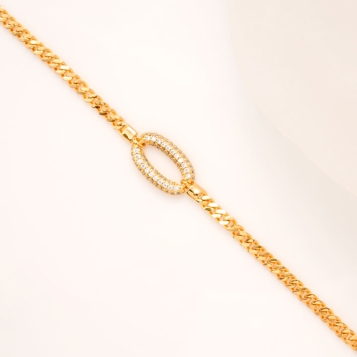 Oval Radiance with Chain Golden Bracelet