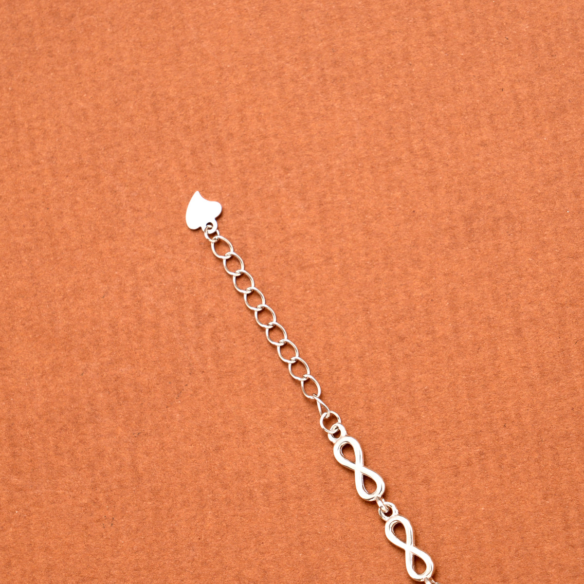 Square Floral White Stone Silver Bracelet