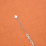 Square Floral White Stone Silver Bracelet