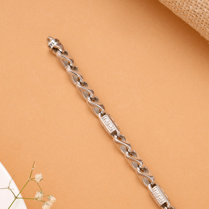 Strong Infinity Twisted Men's Silver Bracelet