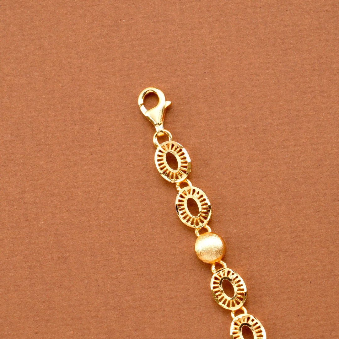 Oval Shape Link Gold Plated Bracelet