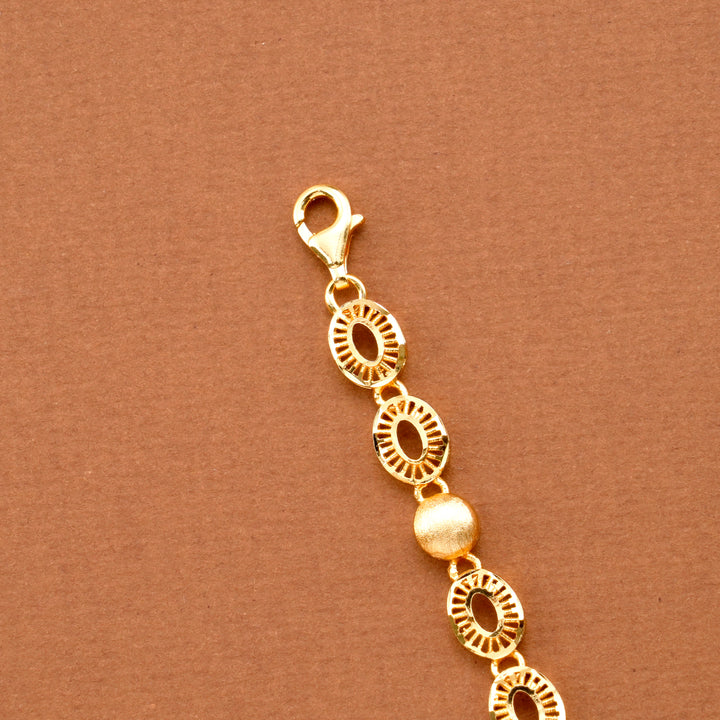 Oval Shape Link Gold Plated Bracelet