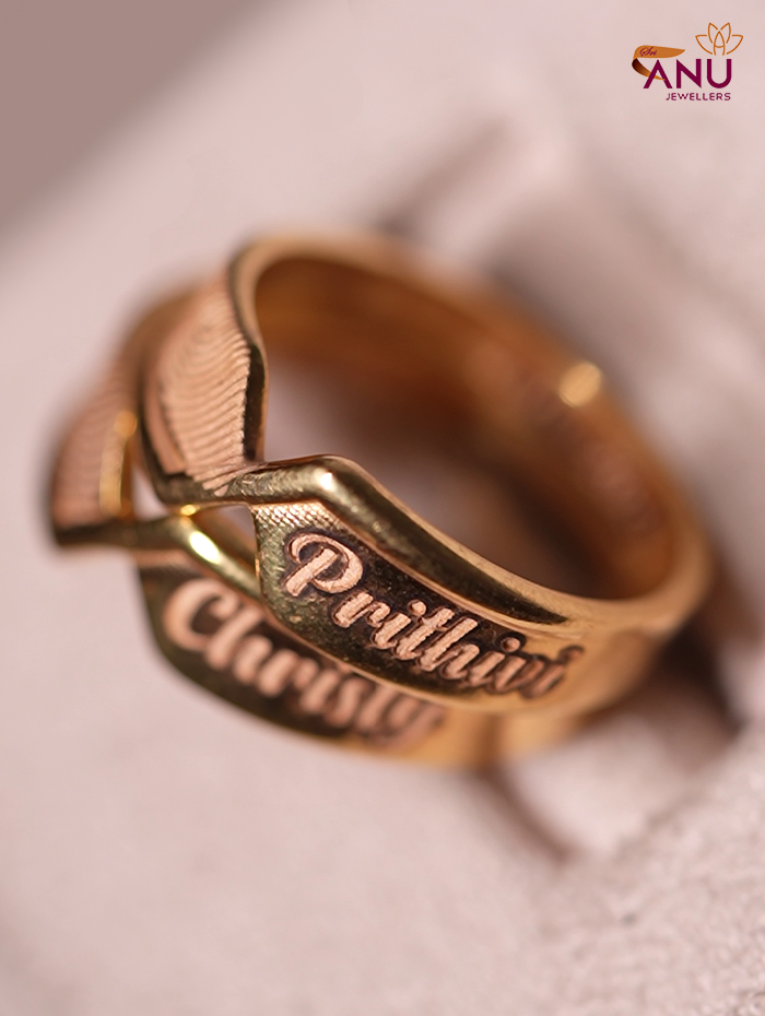 Hidden Infinity Finger Print And Name Ring