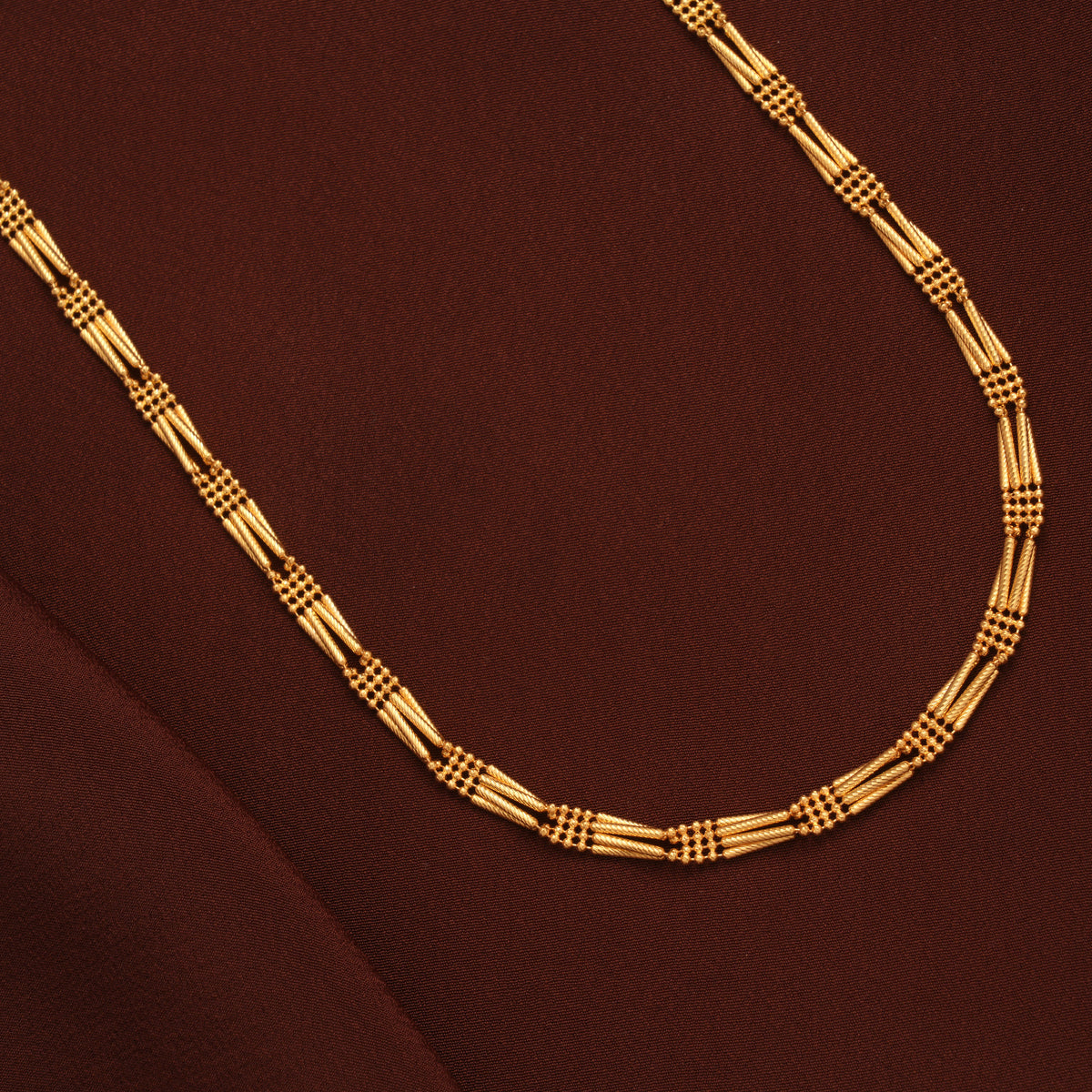 Elegant Bamboo Link Gold Chain