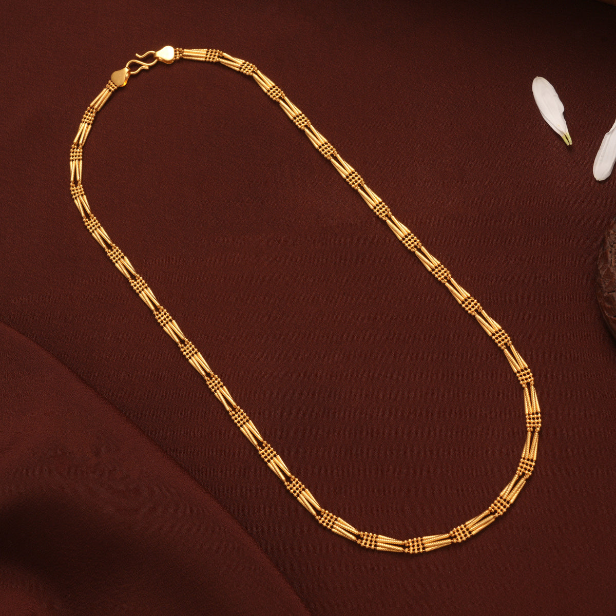 Elegant Bamboo Link Gold Chain