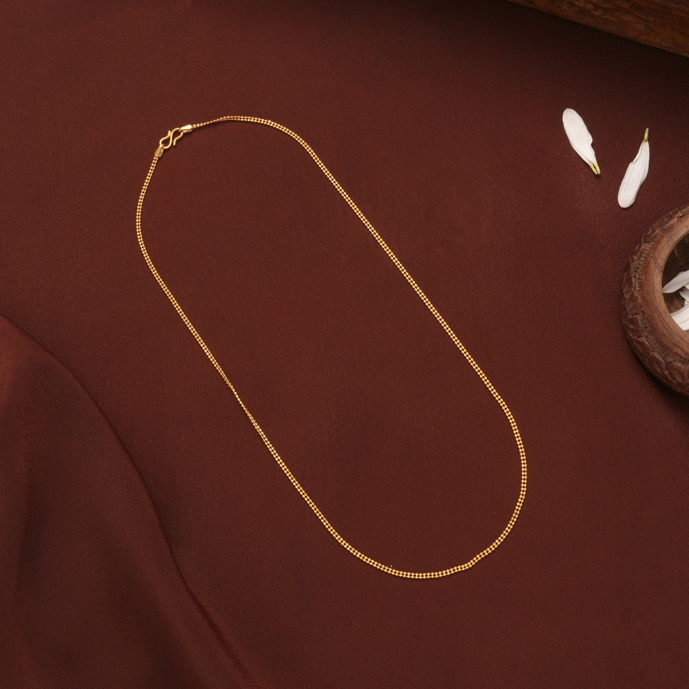 Minimal Twin Layer Gold Balls Chain
