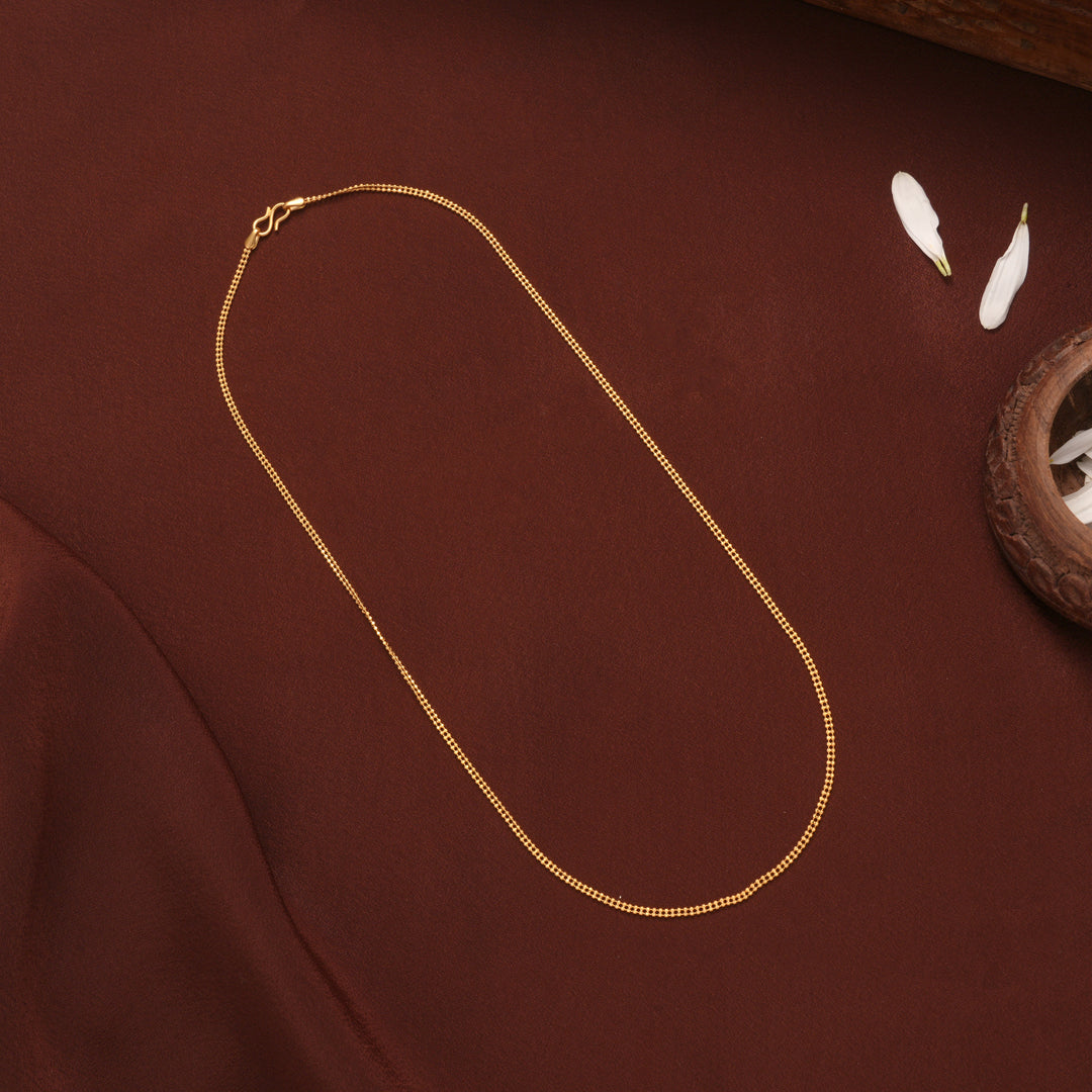Minimal Twin Layer Gold Balls Chain