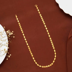 Regal Grain Pattern Gold Chain for Women