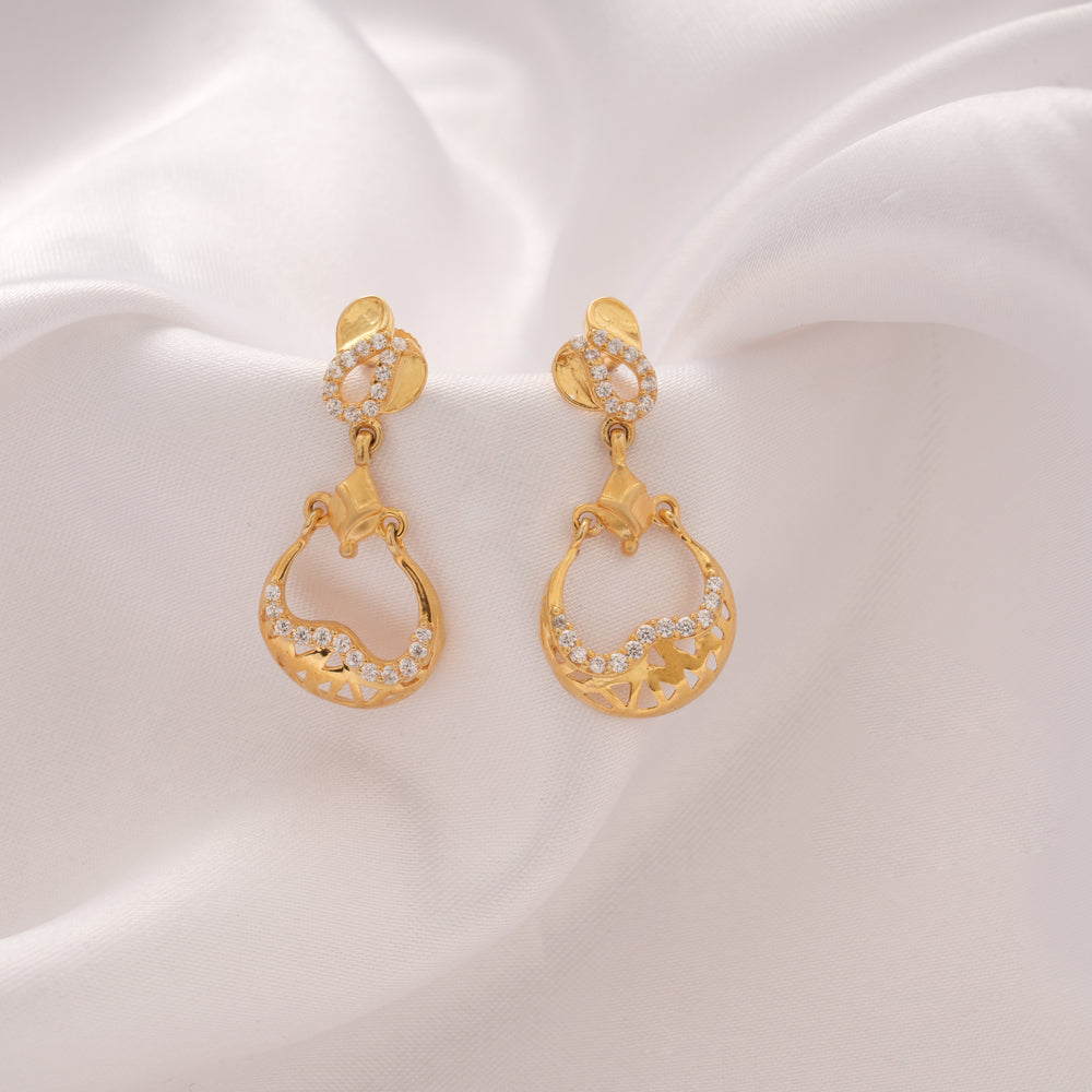 Elegant Golden Loop Drop Earrings