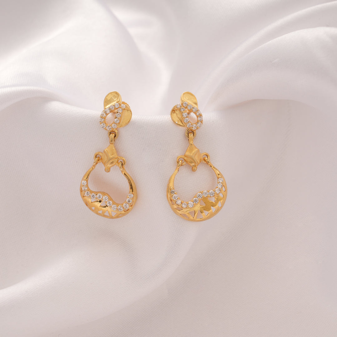 Elegant Golden Loop Drop Earrings