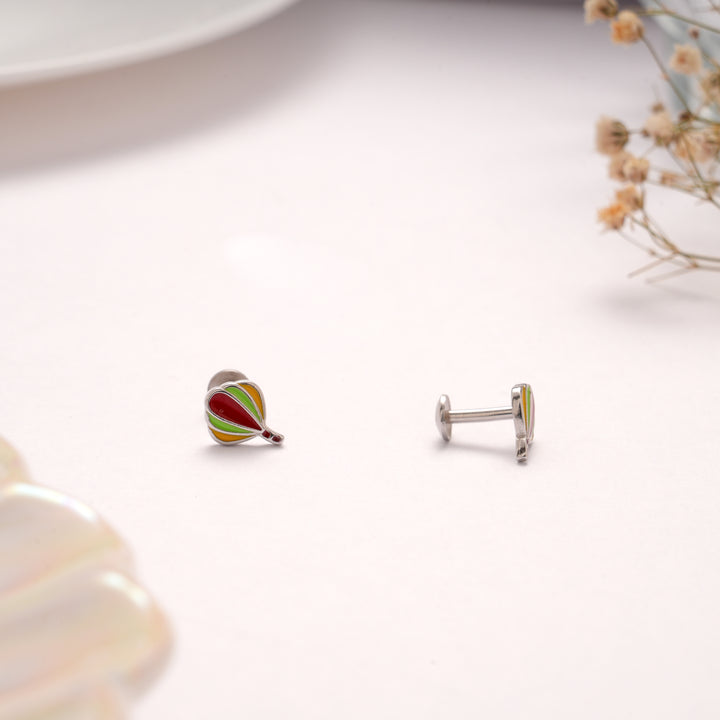 Rainbow Parachute Color Silver Stud