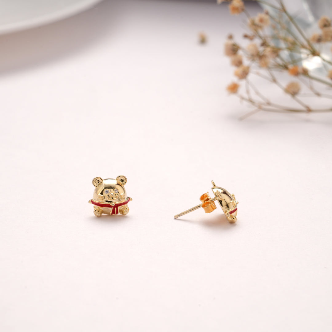 Tiny Teddy Bear Golden Stud