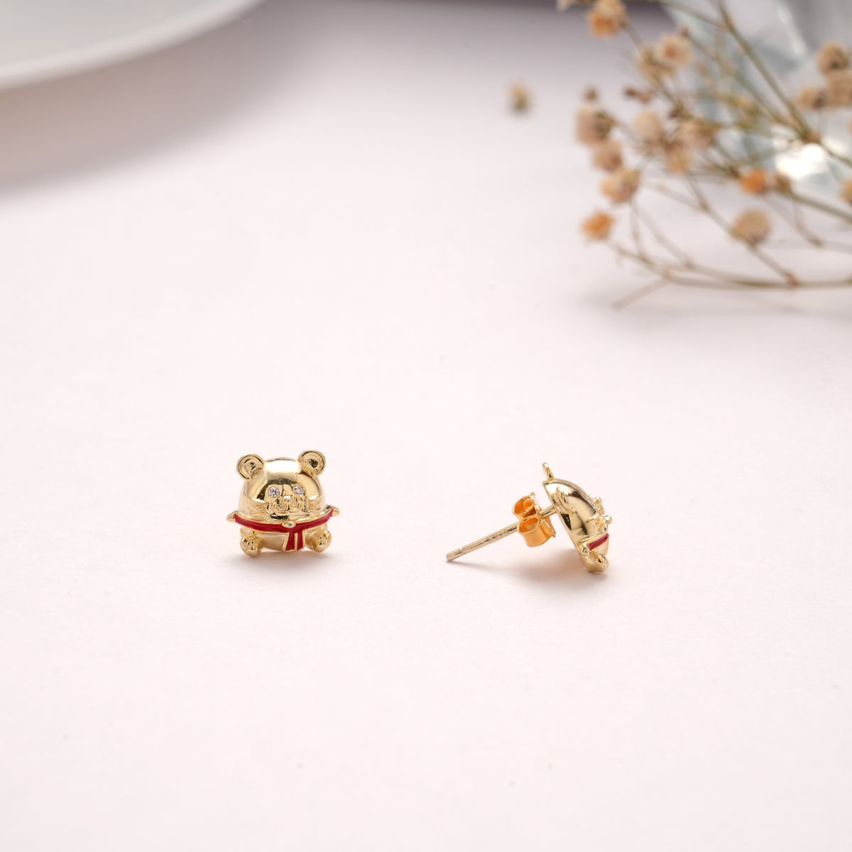 Tiny Teddy Bear Golden Stud