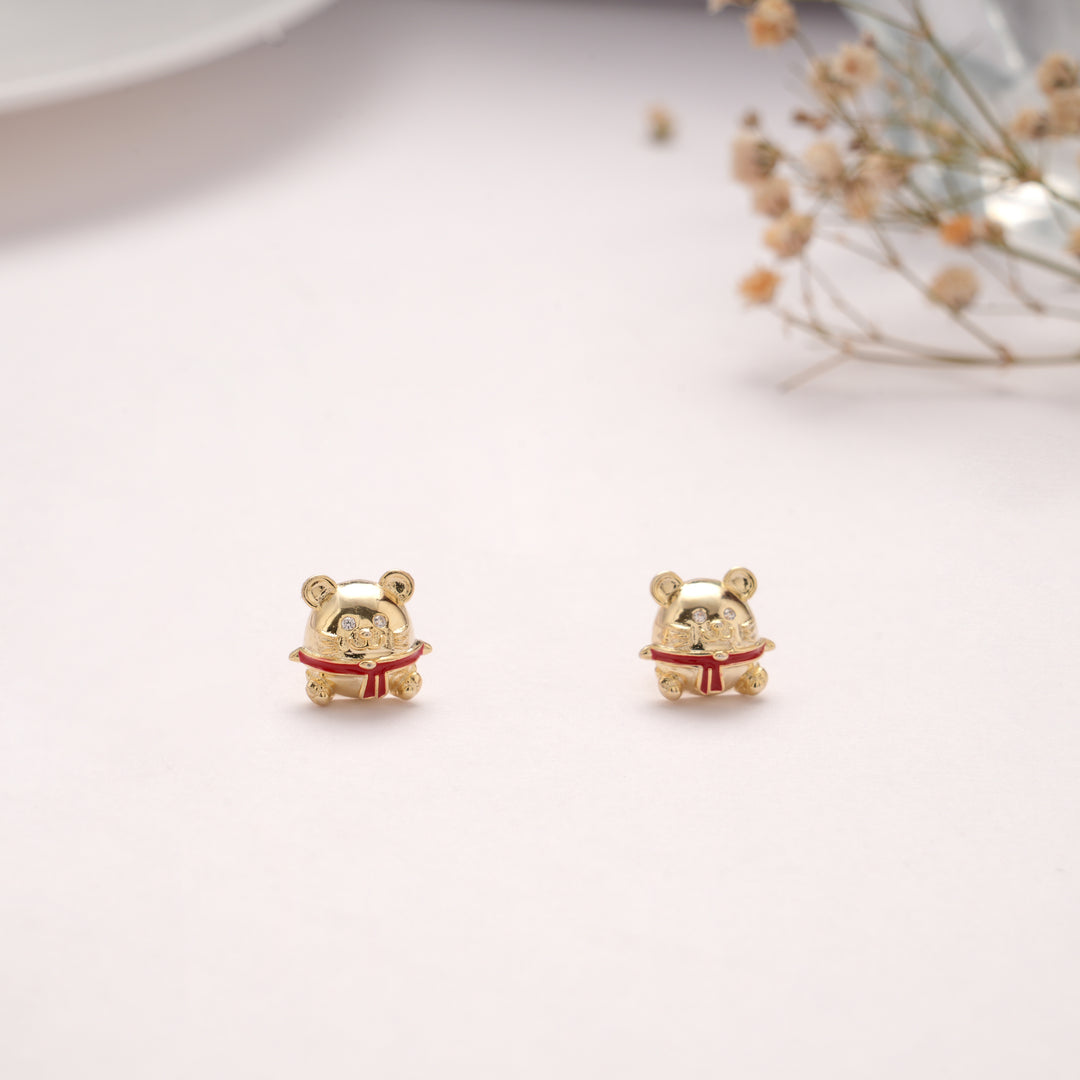 Tiny Teddy Bear Golden Stud