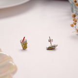 Fun Silver Milkshake Cup Stud