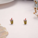 Fun Silver Milkshake Cup Stud