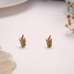 Fun Silver Milkshake Cup Stud