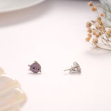 Bubbly Purple Enamel Fish Silver Stud