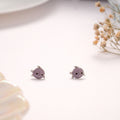 Bubbly Purple Enamel Fish Silver Stud