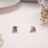 Colorful Clown Silver Design Stud