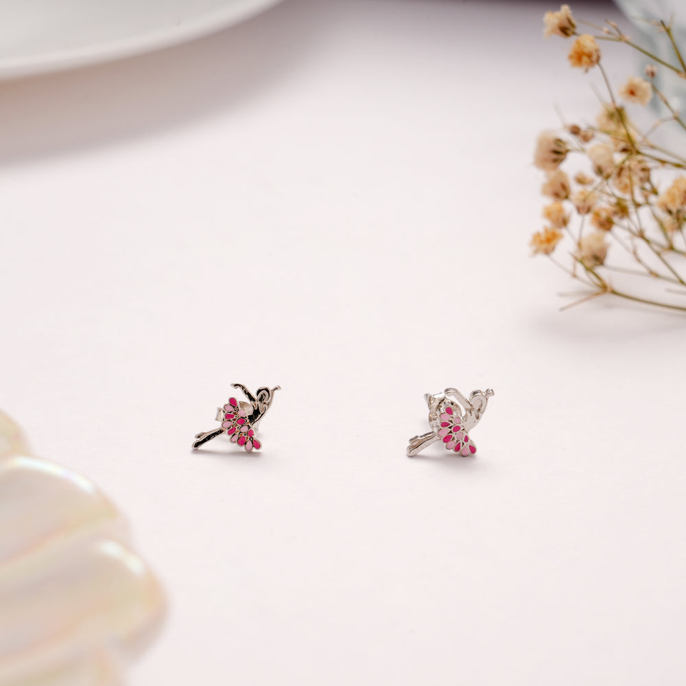 Girlie Dancing Silver Stud