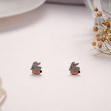 Cute Silver Bunny Rabbit Stud