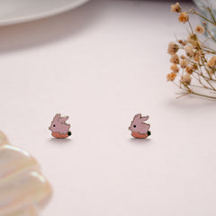 Cute Pink Bunny Rabbit Stud