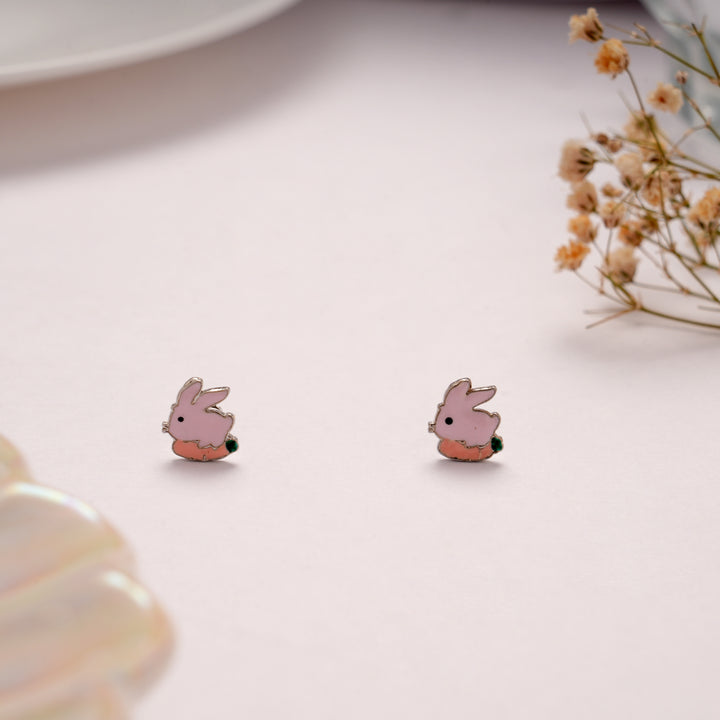 Cute Pink Bunny Rabbit Stud