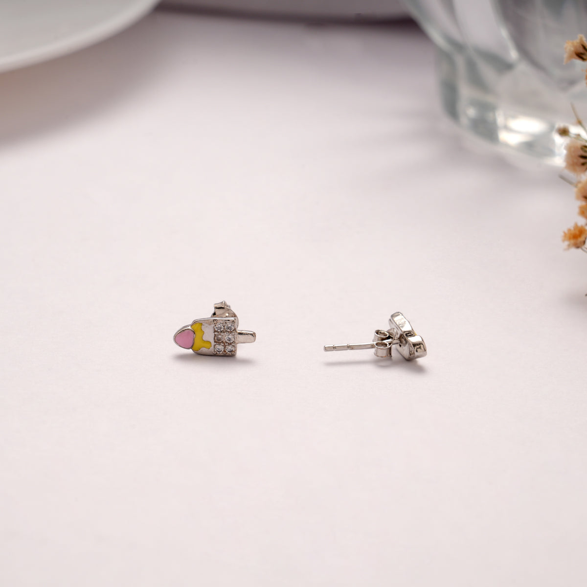 Colourful Silver Popsicle Enamel Stud