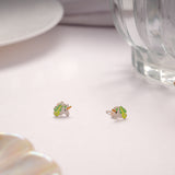 Joyful Green Enamel Silver Stud
