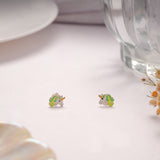 Joyful Green Enamel Silver Stud
