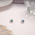 Blue Mushroom Enamel Silver Stud