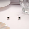 Dainty Silver Mushroom Black Enamel Stud