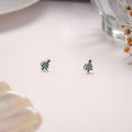 Tiny Silver Christmas Tree Stud