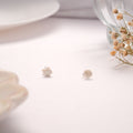 Glittering White Seashell Silver Stud