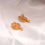 Teardrop Emerald Stone Swarovski Golden Drops Earring