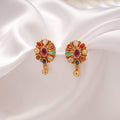 Regal Multi Stone Golden Drops Earring
