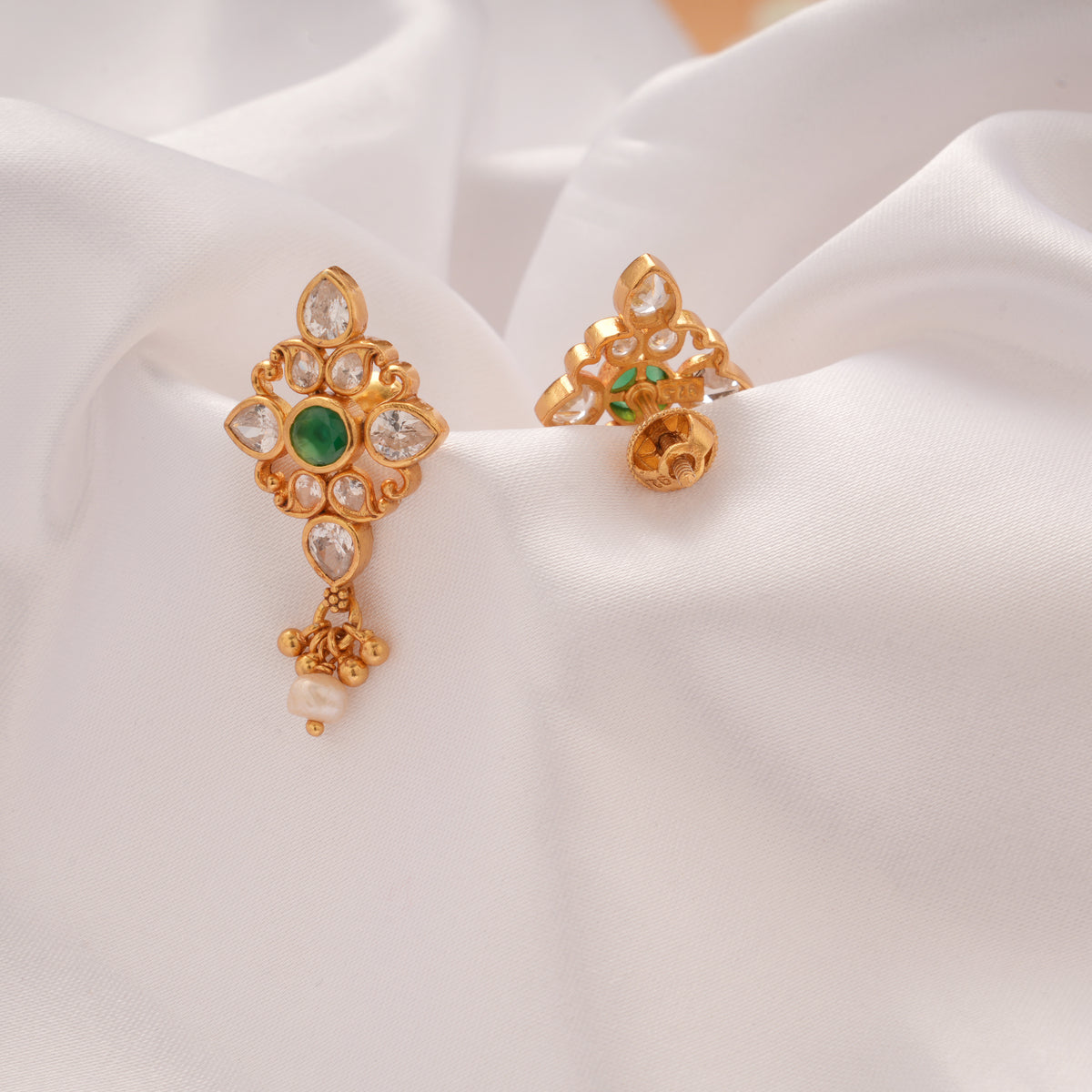Premium Design Stone Golden Earring