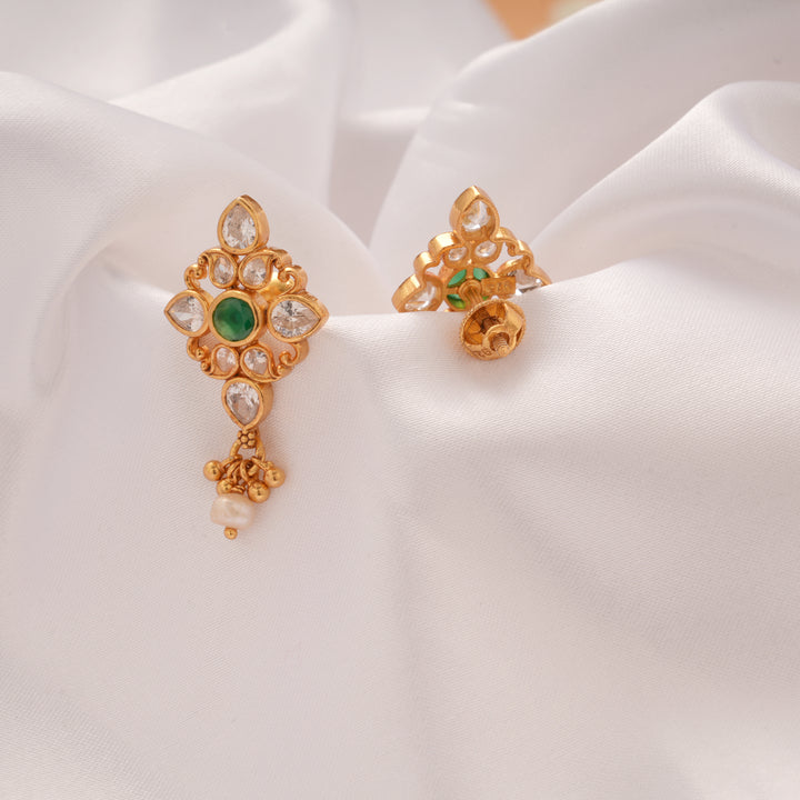 Premium Design Stone Golden Earring