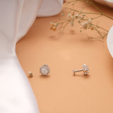 Sparkling Star White Stone Silver Stud
