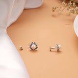 Beautiful Twisted Pearl Silver Stud