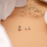Tiny Tree Motif Silver Stud