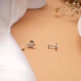 Cute Leaf Pattern Silver Stud