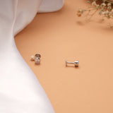 Single Cubic Stone Silver Stud