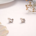 Chic Silver Curved Pearl Stud