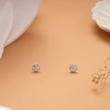 Fancy Fan Design Silver Stud