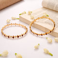 Square Shaped Ruby Stone with Golden Bangle