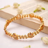 Trendy Vintage Peacock Design Stone Golden Bangle