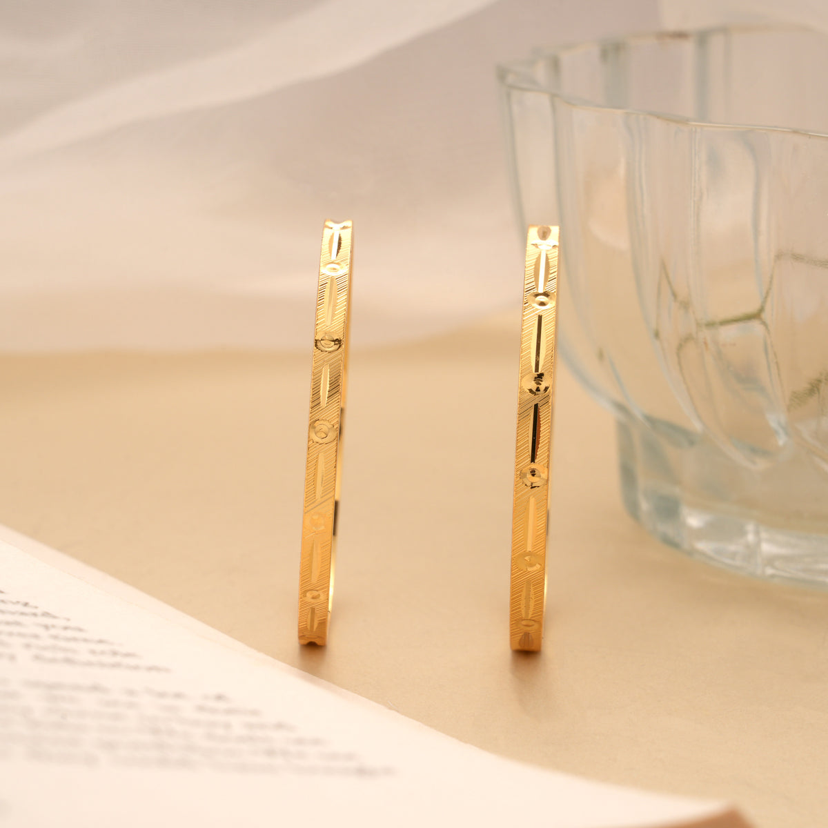 Simple Ethnic Golden Bangle